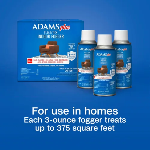 Miniatura 5 de ADAMS Más nebulizador para interiores de pulgas y garrapatas, latas de 3 x 3 onzas, mata pulgas, huevos de pulgas, hormigas, moscas domésticas