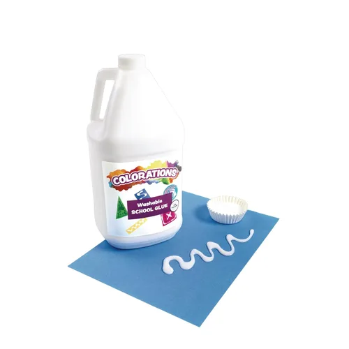 Miniatura 6 de Colorations Pegamento blanco lavable - 1 galón, se seca transparente, ideal para manualidades, escuela, uso en casa y oficina, no tóxico, perfecto