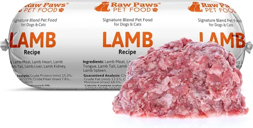 Raw Paws Signature Blend - Alimento para mascotas para perros y gatos, receta de cordero, rollos de 1 libra (paquete de 20) – Alimento fresco crudo
