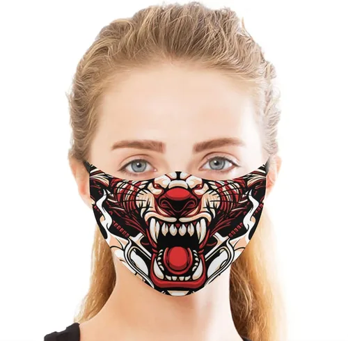 Miniatura 3 de 6 máscaras de moda lavables con aretes ajustables, bandana reutilizable, pasamontañas, universal para hombres y mujeres
