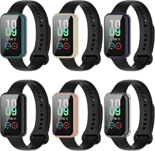 Miniatura 8 de Funda para reloj compatible con Amazfit Band 7, protector de pantalla de policarbonato duro, antiarañazos, a prueba de golpes, bisel protector