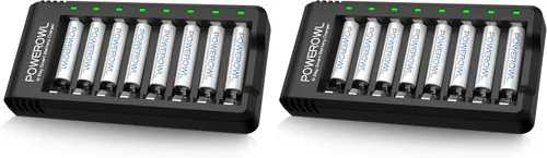Miniatura 8 de Baterías AAA recargables con cargador, cargador de batería avanzado para celda individual, baterías AAA de alta capacidad y baja autodescarga Ni-MH