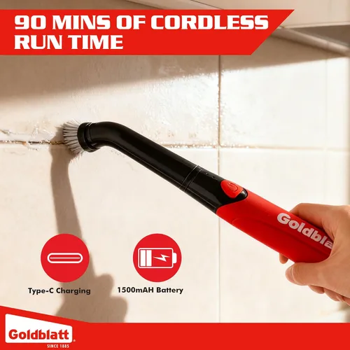 Miniatura 5 de Goldblatt Kit de limpieza eléctrica inalámbrica de 18 piezas, cepillo eléctrico de mano para baño, cocina, ducha, azulejos, lechada y superficies