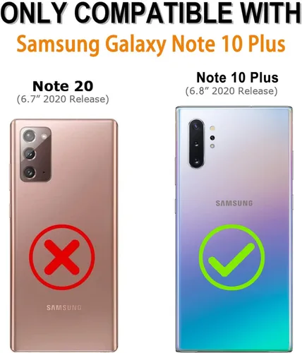 Miniatura 6 de AIGOMARA Funda compatible con Samsung Galaxy Note 10 Plus con diseño de corazón, cubierta de teléfono de cuerpo completo, protección a prueba de Rosa