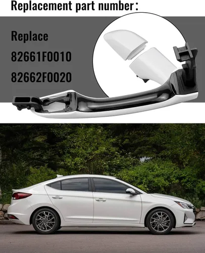 Miniatura 6 de 4 manijas exteriores de puerta exterior con cubierta de manija para Hyundai Elantra Sedan 2017-2020 Reemplazar 82661F0010 82662F0020