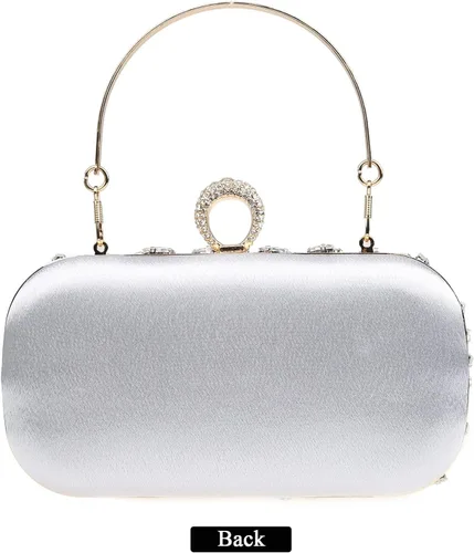 Miniatura 3 de Womens Sparkly Rhinestone Crystal Clutch Bag Glitter Sequin Bridal Purse Evening Handbag for Wedding Party Prom