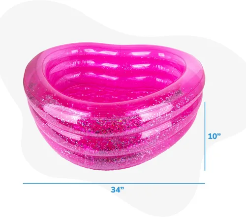 Miniatura 7 de ArtCreativity Piscina inflable brillante para niños con 3 niveles, piscina inflable transparente para niños con purpurina plateada y parte inferior
