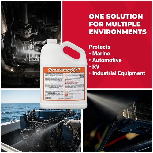 Miniatura 8 de CorrosionX Extended Duty, lubricante industrial y preventivo de corrosión, protección duradera contra el óxido y la sal, resistente a la intemperie