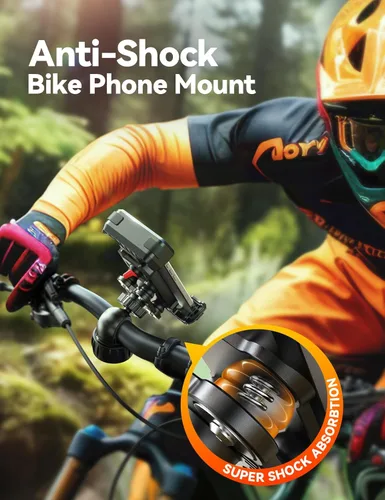 Miniatura 8 de JOYROOM Soporte de teléfono para bicicleta, [doble anti vibración] [refuerzo mejorado 2025] Soporte de teléfono celular para bicicleta, accesorios
