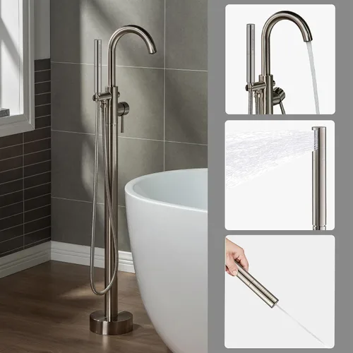 Miniatura 29 de WOODBRIDGE F0006 MBRD grifo, (L) 10 3/4" x (W) 6-1/4" x (H) 43-7/8, negro mate Mate negro