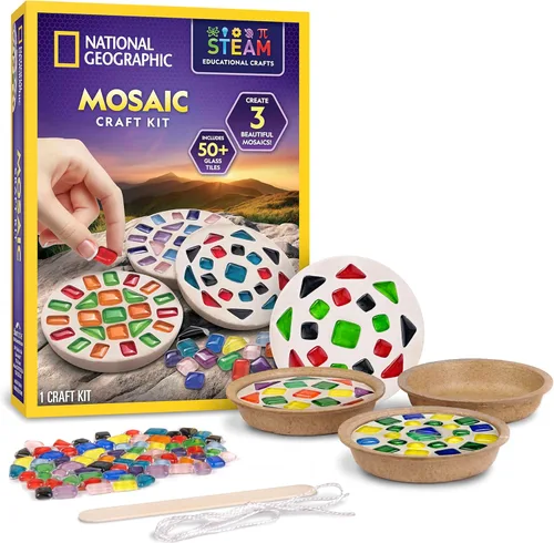 Miniatura 11 de Kit de Arte y Manualidades Mega de National Geographic para Niños – Kit de Mosaico, Kit de Pintura de Aplicación y Kit de Cerámica de Arcilla