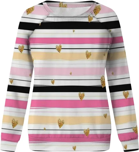 Miniatura 32 de Sudadera de manga larga con estampado de leopardo y corazón para mujer, para el día de San Valentín, sin botones, para niñas, regalos