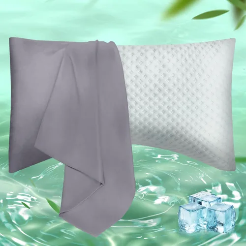 Miniatura 31 de Fundas de almohada de tamaño corporal, Fundas de almohada de viscosa refrescante con cierre de cremallera, Funda de almohada fresca y transpirable