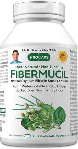Miniatura 9 de ANDREW LESSMAN Fibermucil 180 cápsulas - Polvo de cáscara de psyllium. Promueve suavemente la regularidad y la salud digestiva. Rico en fibra.