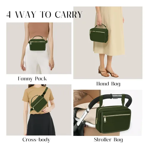 Miniatura 2 de printe Bolsa de pañales pequeña con cambiador portátil, paquete de pañales cruzado con bolsillo para toallitas, riñonera para mujer para viajes