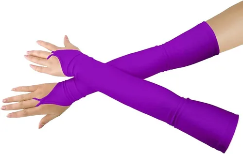 Miniatura 31 de Shinningstar Guantes largos de elastano elástico sin dedos sobre el codo para niñas y niños adultos