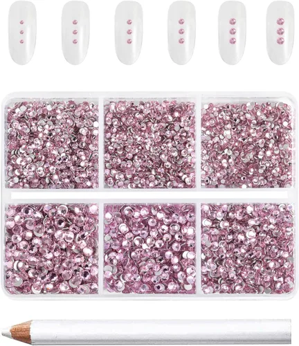 Miniatura 29 de Beadsland 7200 piezas de diamantes de imitación con parte trasera plana, gemas de cristal AB para uñas diamantes de imitación de cristal redondos