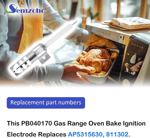 Miniatura 2 de PB040170 811302 Reemplazo del electrodo de ignición para horno de gas para hornear compatible con horno Viking, reemplaza a AP5315630
