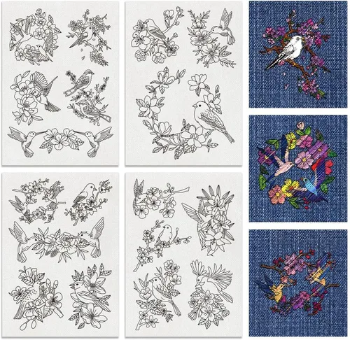 Miniatura 10 de BENECREAT 4 Estilo 104 Piezas A-Z Alfabeto de Flores Solubles en Agua, Estabilizadores de Bordado Desmontables de Patrón Boho para Encaje, Camisas
