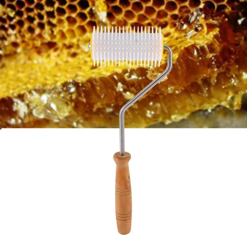 Miniatura 3 de Raguso Peine de la abeja de la apicultura, rodillo de aguja de destapado plástico que extrae el equipo de la miel de la miel del rodillo