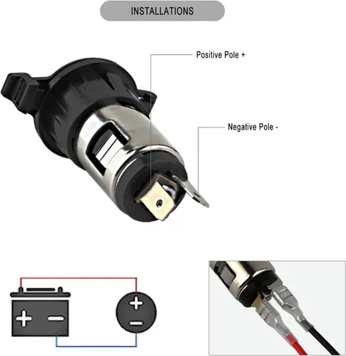 Miniatura 4 de Enchufe para encendedor de cigarrillos, encendedor de cigarrillos de automóvil de 12 V CC, toma de corriente hembra de 12 voltios de repuesto