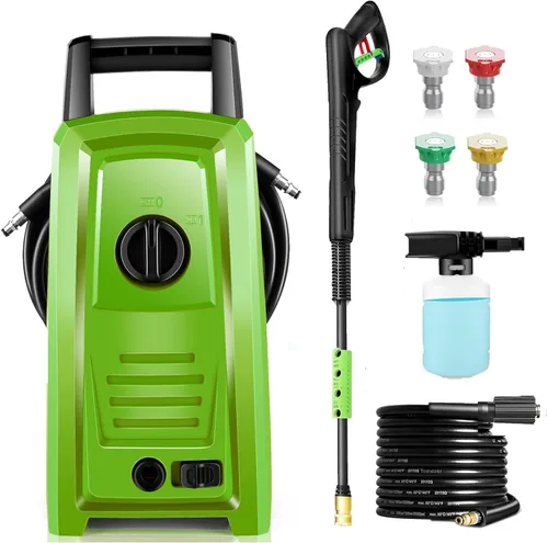Miniatura 9 de Lavadora eléctrica eléctrica de 4500 PSI, pequeña lavadora a presión portátil de 20 pies, juego de 4 boquillas, mejor para el hogar, automóviles