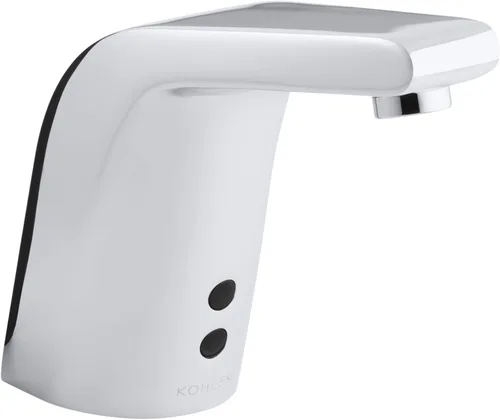 KOHLER 13461-CP Grifo de lavabo de baño esculpido de un solo orificio sin contacto alimentado por CC con tecnología Insight(TM), mezclador de Cromo