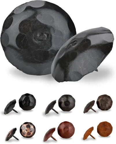 Miniatura 30 de Paquete de 25 clavos decorativos de 1,25 pulgadas de cabeza redonda grande – oxidados – sujetadores rústicos redondos hechos a mano para persiana