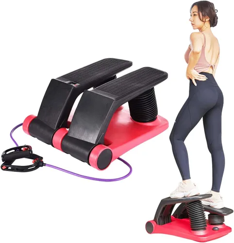 Miniatura 6 de INTBUYING Máquina de fitness escalador paso a paso con bandas resistentes, equipo de ejercicio portátil para escaleras, cardio, de bajo impacto