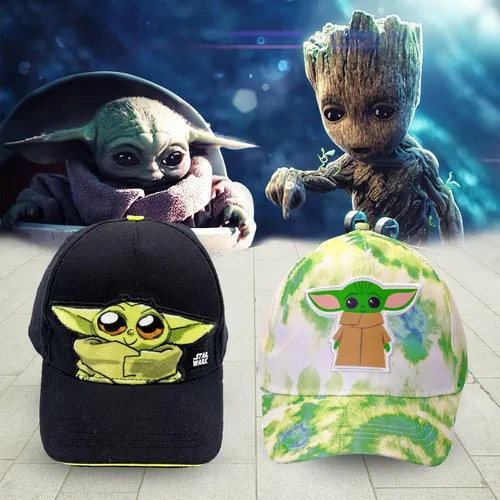 Miniatura 6 de Star Wars Baby Yoda Hat Niño Niños y Niñas, Baby Yoda Gorra de béisbol de 2 a 5 años en negro