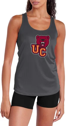 Miniatura 131 de Camiseta deportiva sin mangas oficial de la NCAA Collegiate para mujer, con espalda cruzada, logotipo primario, colección carbón
