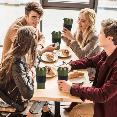 Miniatura 5 de Paquete de 20 tazas de café reutilizables con tapas, vasos de plástico de 16 onzas, taza de viaje para café helado para adultos y mujeres, bebidas