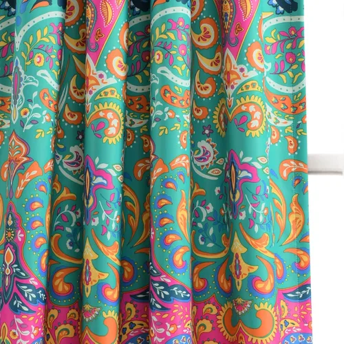 Miniatura 3 de Lush Decor Paneles de cortinas bohemias con filtro de luz para ventana, par de paneles de 52 pulgadas de ancho x 63 pulgadas de largo + 2 pulgadas