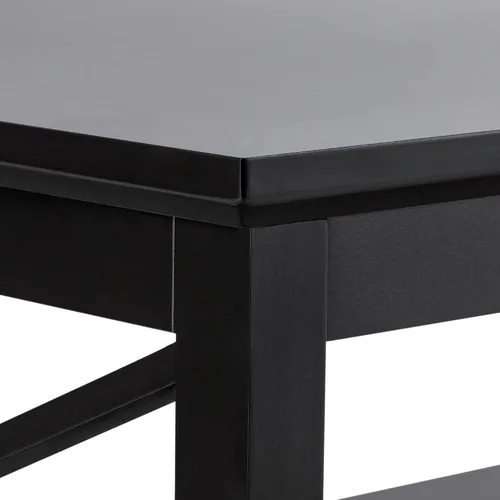 Miniatura 7 de Mesa de centro ChooChoo Oxford con patas más gruesas, mesa de centro de madera negra con almacenamiento para la sala de estar