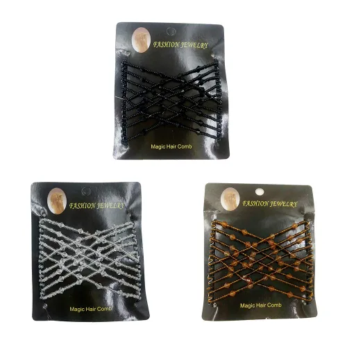 Miniatura 9 de 3 piezas de accesorios para el cabello con cuentas elásticas vintage mágicas para mujeres, señoras, niñas, pinzas elásticas para el cabello