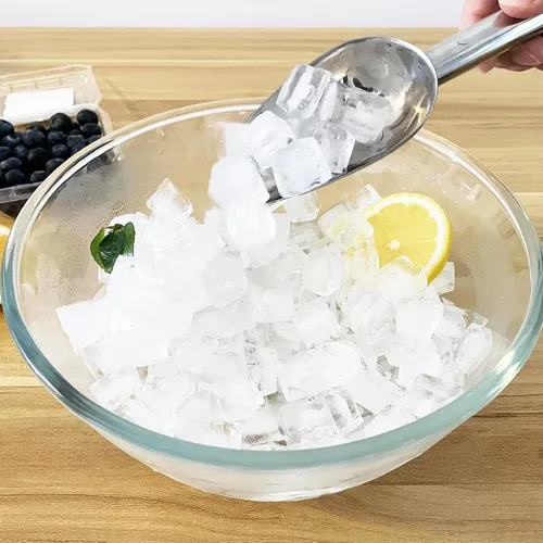 Miniatura 3 de Cuchara de hielo de metal de 12 onzas, pequeña cuchara de hielo de acero inoxidable para máquina de hielo, cubeta de hielo, cocina, congelador, bar