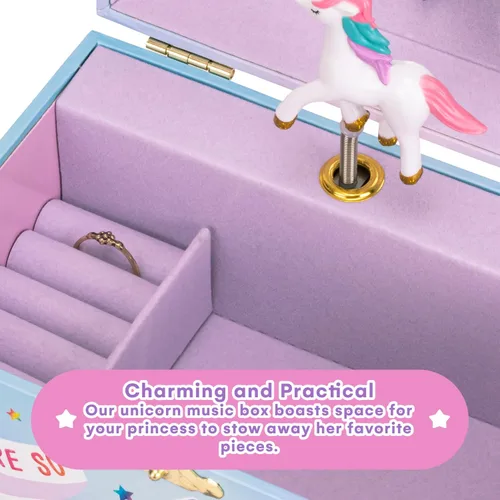 Miniatura 5 de Jewelkeeper Joyero musical para niña con 2 cajones extraíbles