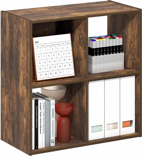 Miniatura 17 de Furinno - Estantería clásica para libros, estantes de almacenamiento, roble francés