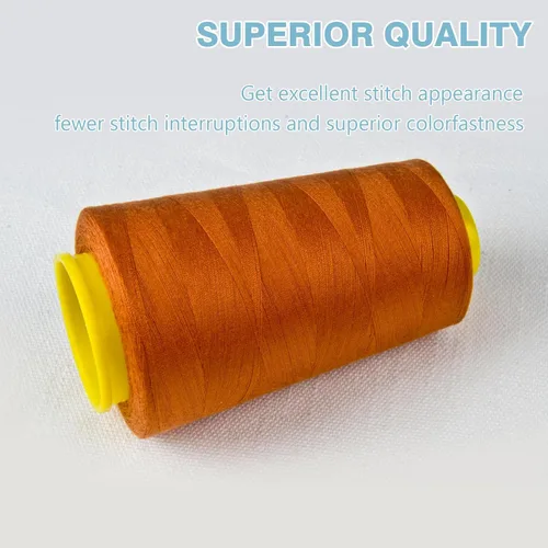 Miniatura 3 de Hilo Serger de Jengibre, Hilo Multiusos para Coser, Poliéster, 4 Conos de 2740 Metros Cada Carrete para Máquina de Coser 4 Jengibre