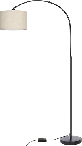 Miniatura 10 de Lámpara de pie regulable, lámpara de pie de arco con atenuador, lámpara de pie negra con pantalla colgante ajustable, luz de lectura alta sobre