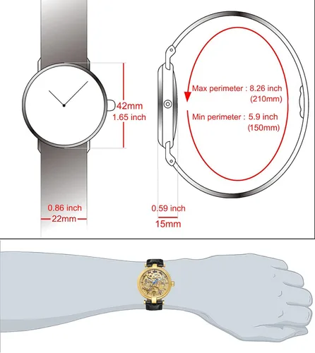 Miniatura 5 de Reloj automático para hombre, estilo Steampunk, de bronce, esqueleto de cuero, reloj de pulsera de cuerda automática CH8160G, CH8160G, moda, casual