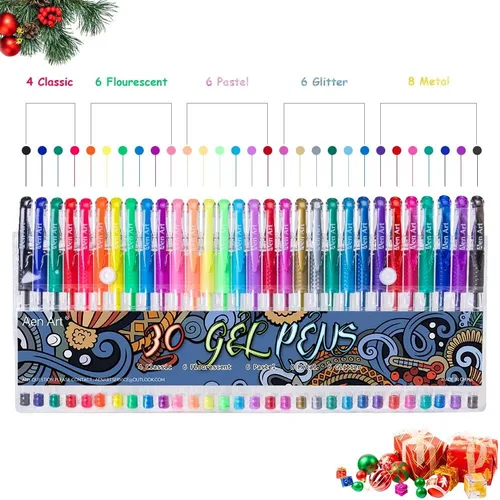 Miniatura 5 de Bolígrafos de gel para libros de colorear de adultos, juego de 30 colores con punta fina y un 40 % más de tinta para dibujar, ideales para Varios