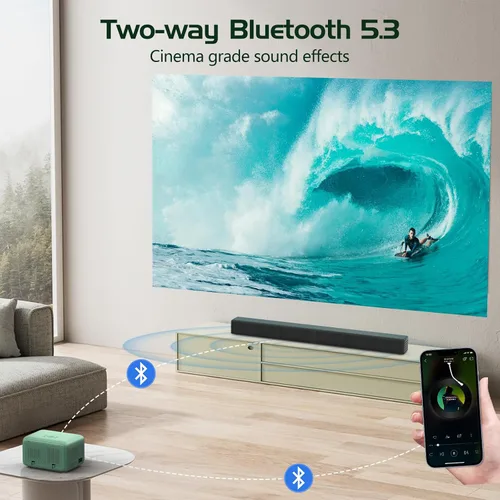 Miniatura 5 de Mini proyector con WiFi y Bluetooth, proyector portátil Full HD 1080P compatible con 4K, enfoque eléctrico y proyector Keystone automático