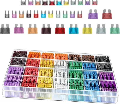 Kit surtido de 300 fusibles para automóvil, kit de fusibles de hoja micro y mini y estándar, fusibles de hoja de repuesto universales para