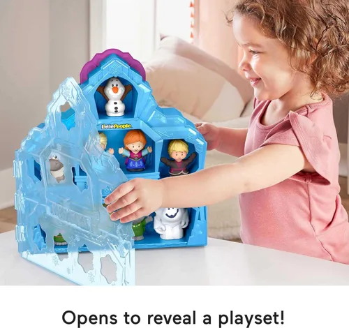Miniatura 8 de Fisher-Price Little People - Juego de juguetes para niños pequeños Disney Frozen con castillo portátil, estuche de juego con figuras para juego