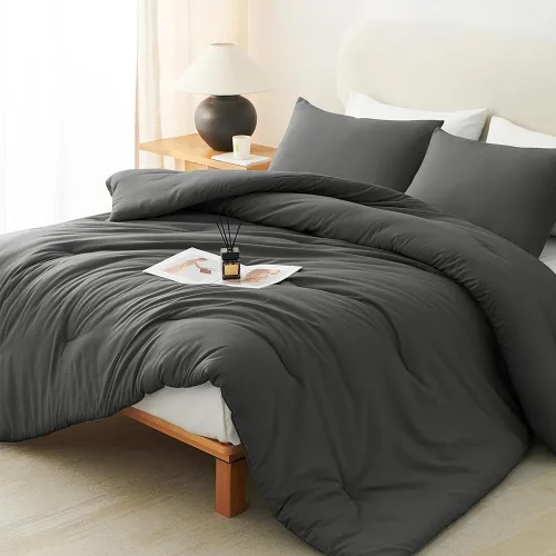 Miniatura 429 de CLOTHKNOW - Juego de edredón verde militar tamaño completo de 3 piezas, juego de ropa de cama verde oscuro, edredón suave con 2 fundas de almohada