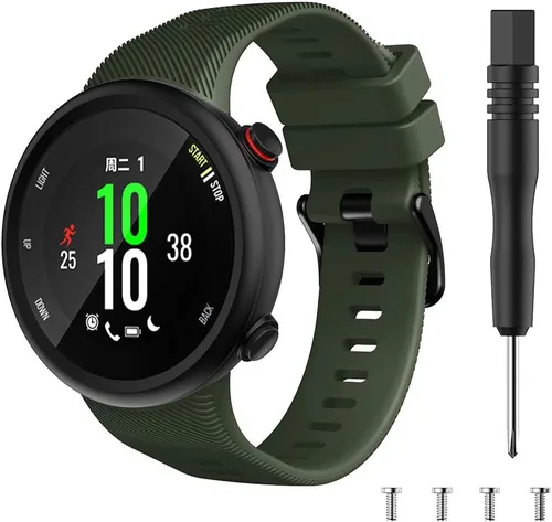 Miniatura 2 de REYDA Correa de silicona compatible con Garmin Swim 2/Forerunner 45, suave, flexible, transpirable, correa de reloj de silicona deportiva