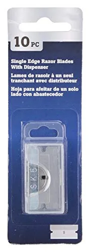 Miniatura 2 de Edward Tools Paquete de 10 cuchillas de afeitar con dispensador – SK5 repuestos de cuchillas de afeitar de un solo filo de acero aleado