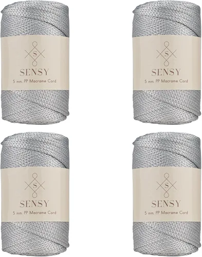 Miniatura 56 de Sensy - Cuerda de poliéster prémium de 0.197 in, 104 yardas, 100% polipropileno, cordón de macramé de 0.197 in, cuerda de ganchillo para bolsa