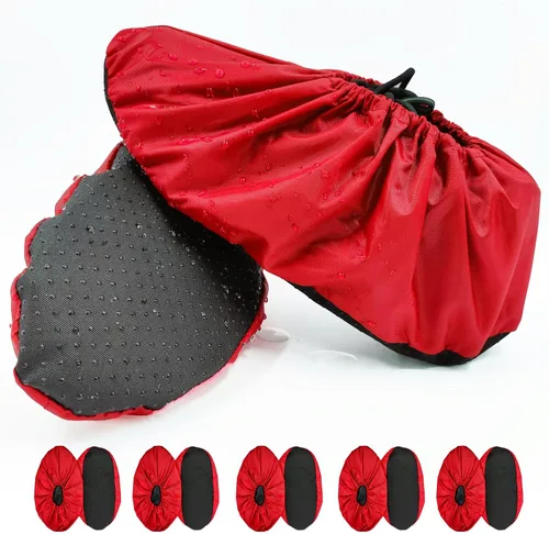 Miniatura 6 de 5 pares de fundas impermeables antideslizantes lavables y reutilizables para botas, cubrezapatos para interiores (XL, gris)